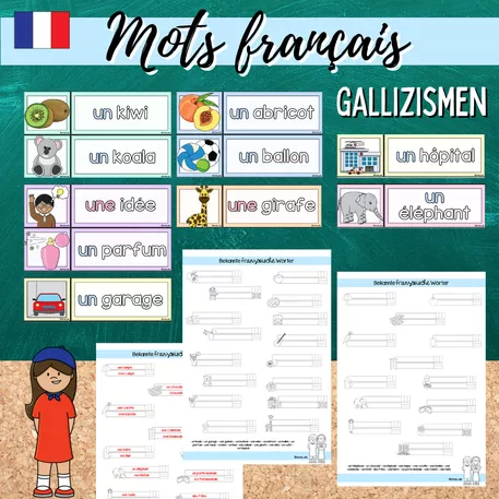Bild in der Beschreibung des Unterrichtsmaterials Mots français- bekannte französische Wörter (Gallizismen) von Mme_Sie #1