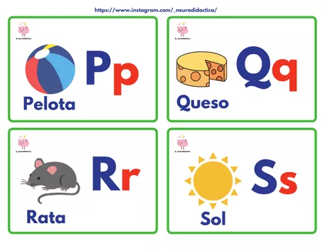 Bild in der Beschreibung des Unterrichtsmaterials TARJETAS ALFABETO. FLASHCARDS ALFABETO. von @neurodidactica #2