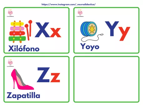 Bild in der Beschreibung des Unterrichtsmaterials TARJETAS ALFABETO. FLASHCARDS ALFABETO. von @neurodidactica #5