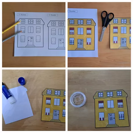 Bild in der Beschreibung des Unterrichtsmaterials Adventskalender wachsendes Fensterbild Wolke Wilma und die Winterzeit von Grubär #1