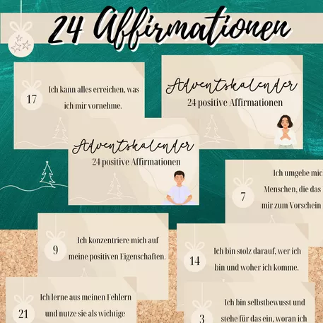 Bild in der Beschreibung des Unterrichtsmaterials Adventskalender: 24 positive Affirmationen von Mme_Sie #1