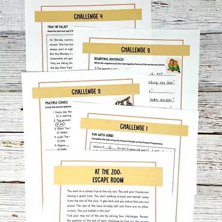 Bild in der Beschreibung des Unterrichtsmaterials Present Simple / Present Progressive Escape Room (Englisch) von Brighter Day Classroom #2