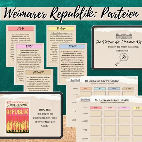 Bild in der Beschreibung des Unterrichtsmaterials Die Parteien der Weimarer Republik von Mme_Sie #1