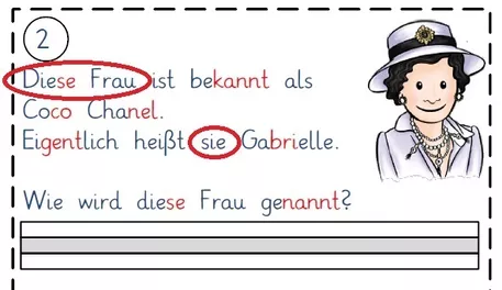 Bild in der Beschreibung des Unterrichtsmaterials Lesepass Sätze, Fragen und Antworten Berühmte Persönlichkeiten Satzebene von Grubär #1
