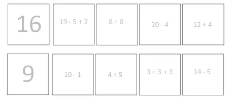 Bild in der Beschreibung des Unterrichtsmaterials Gezinktes Paare finden Mathe Zahlenraum 20 von Grubär #1