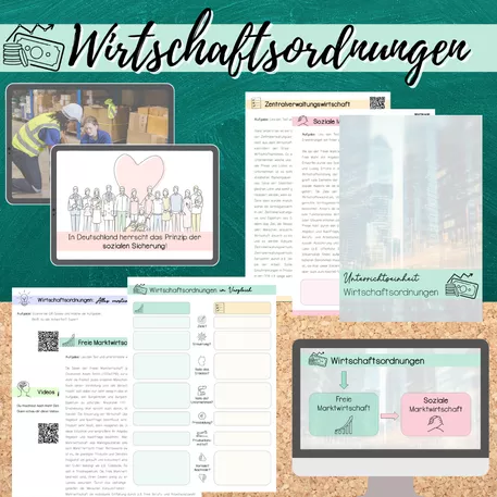 Bild in der Beschreibung des Unterrichtsmaterials Wirtschaftsordnungen: Freie Marktwirtschaft, Planwirtschaft & soziale Marktwirtschaft von Mme_Sie #1