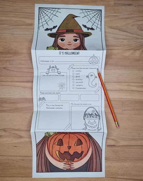 Bild in der Beschreibung des Unterrichtsmaterials Halloween Steckbrief zum Basteln: Englisch Sprechanlässe & Craftivity (Grundschule & Sek 1) von Brighter Day Classroom #2