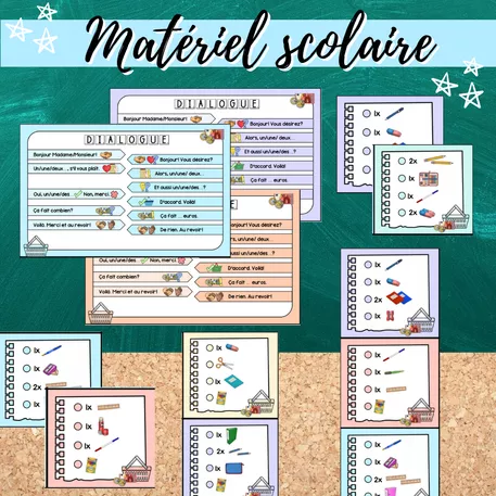 Bild in der Beschreibung des Unterrichtsmaterials Sprechanlass: Matériel scolaire (Dialogues) von Mme_Sie #1