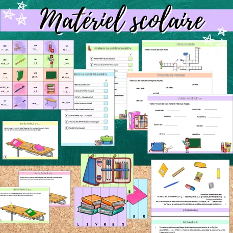 Bild in der Beschreibung des Unterrichtsmaterials Lerntheke: Matériel scolaire von Mme_Sie #1