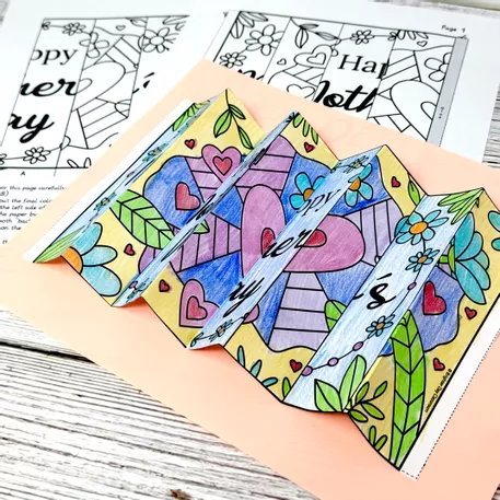 Bild in der Beschreibung des Unterrichtsmaterials Muttertags-Bastelidee: Agamograph / Zickzackbild von Brighter Day Classroom #1