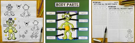 Bild in der Beschreibung des Unterrichtsmaterials BODY PARTS - English Bundle von MyTeachingFactory #6