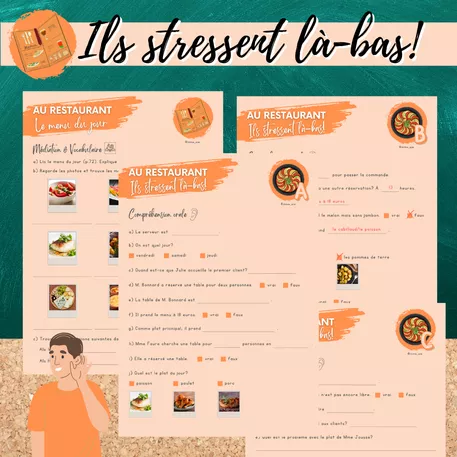 Bild in der Beschreibung des Unterrichtsmaterials Hörverstehen: Ils stressent là-bas! (Lehrwerksmaterial) von Mme_Sie #1