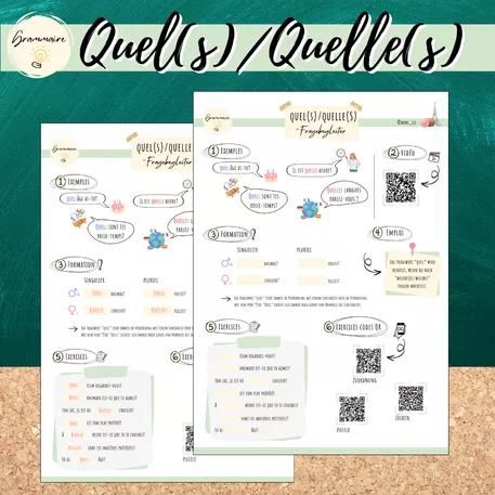 Bild in der Beschreibung des Unterrichtsmaterials Fragebegleiter: Quel/quels/quelle/quelles von Mme_Sie #1