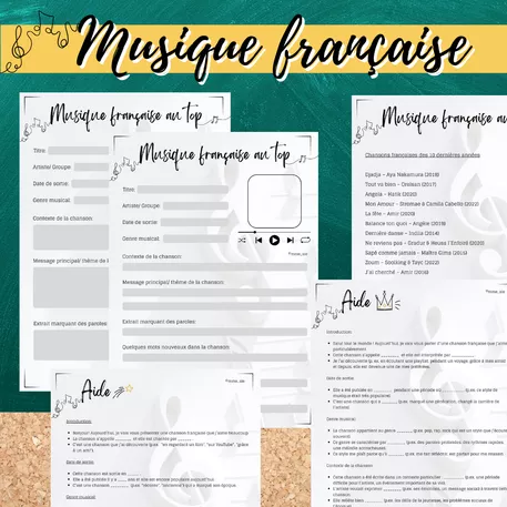 Bild in der Beschreibung des Unterrichtsmaterials Présentation: Musique française au top/ Chanson française von Mme_Sie #1