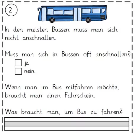 Bild in der Beschreibung des Unterrichtsmaterials Lesepass Sätze, Frage und Antworten Fahrzeuge Satzverständnis von Grubär #2