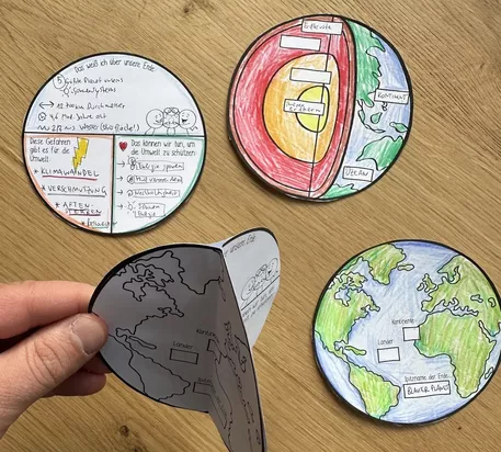 Bild in der Beschreibung des Unterrichtsmaterials 3D Welt basteln / Kreativ Infos sammeln - Umwelt #timeforclimateaction von Doodleteacher #1