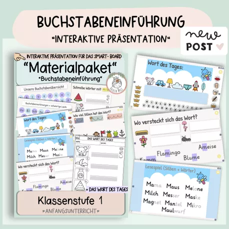 Bild in der Beschreibung des Unterrichtsmaterials Interaktive Buchstabeneinführung - ABC, Laute & Silben für Klasse 1 von Freulein Hygge #1