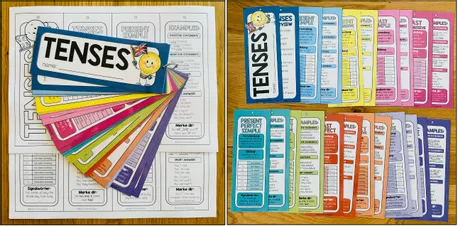 Bild in der Beschreibung des Unterrichtsmaterials TENSES - KEY RING (ENGLISH TENSES) von MyTeachingFactory #1