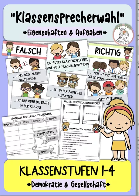 Bild in der Beschreibung des Unterrichtsmaterials Klassensprecherwahl - Eigenschaften, Aufgaben & Wahlverfahren von Freulein Hygge #1