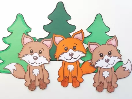 Bild in der Beschreibung des Unterrichtsmaterials Fuchs basteln Bastelvorlage Wald Adventskalender von Wolkenland.Graphics #1