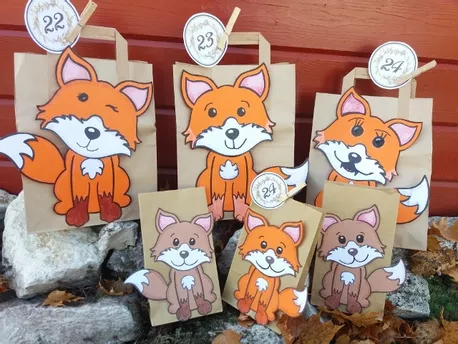 Bild in der Beschreibung des Unterrichtsmaterials Fuchs basteln Bastelvorlage Wald Adventskalender von Wolkenland.Graphics #2