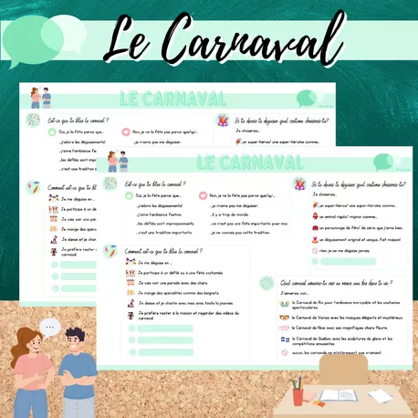 Bild in der Beschreibung des Unterrichtsmaterials Set de table: Le Carnaval von Mme_Sie #1