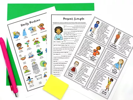 Bild in der Beschreibung des Unterrichtsmaterials Daily routine & telling the time booklet / quadernino (inglese) von Brighter Day Classroom #3