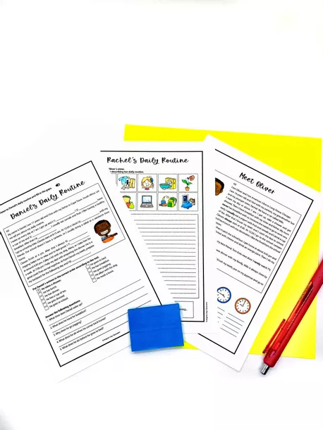 Bild in der Beschreibung des Unterrichtsmaterials Daily routine & telling the time booklet / quadernino (inglese) von Brighter Day Classroom #2