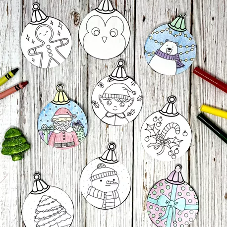 Bild in der Beschreibung des Unterrichtsmaterials Palle di Natale - Disegni da colorare / Lavoretti von Brighter Day Classroom #1