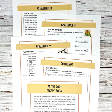 Bild in der Beschreibung des Unterrichtsmaterials Present Simple / Present Progressive Escape Room (inglés) von Brighter Day Classroom #2