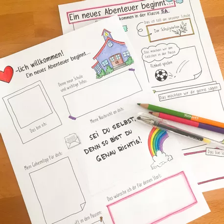 Bild in der Beschreibung des Unterrichtsmaterials Willkommen in der Klasse 5 / ... - Briefe in Sketchnotes von Doodleteacher #1