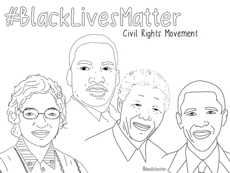 Bild in der Beschreibung des Unterrichtsmaterials Black Lives Matter / Civil Rights - Cliparts & Quotes (Floyd, MLK, Parks, Obama, Ruby, Mandela) von Doodleteacher #2