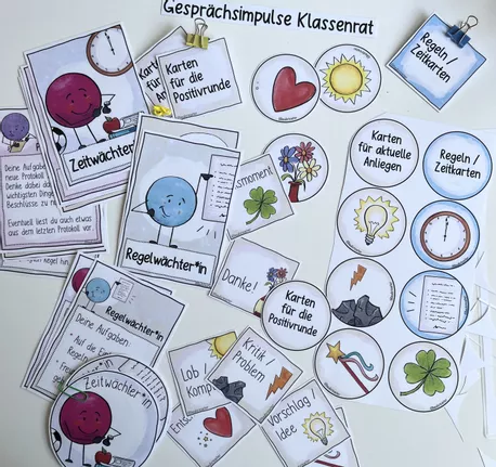 Bild in der Beschreibung des Unterrichtsmaterials Klassenrat - Impulse und Gesprächskarten von Doodleteacher #1