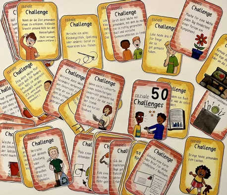 Bild in der Beschreibung des Unterrichtsmaterials 50 Soziale Challenges - Karten für die Schule und zu Hause von Doodleteacher #1