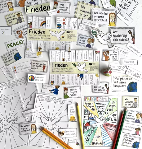 Bild in der Beschreibung des Unterrichtsmaterials For me PEACE means ... / Creative Project - Spendenmaterial von Doodleteacher #1