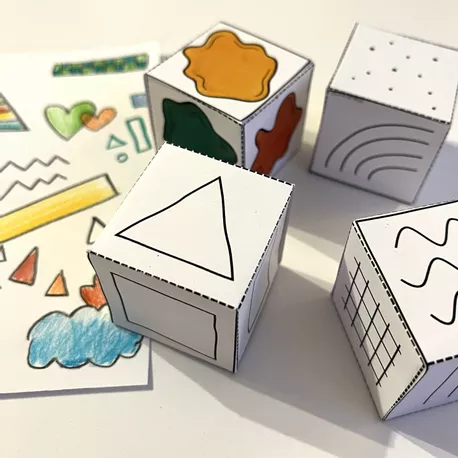 Bild in der Beschreibung des Unterrichtsmaterials Würfelbild Malen / DIY Vorlagen / Graphomotorik / Ostern von Doodleteacher #1