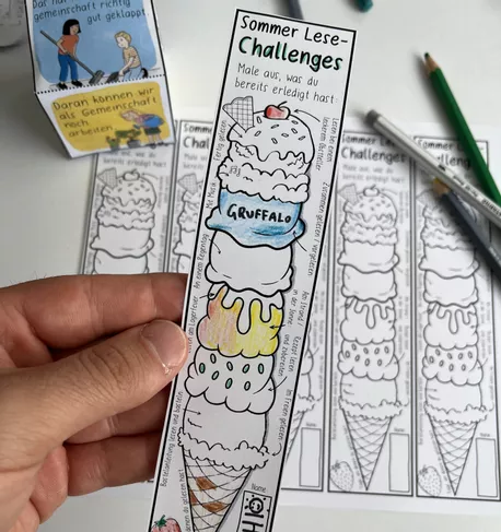 Bild in der Beschreibung des Unterrichtsmaterials Summer Reading Challenge - Creative Bookmarks English von Doodleteacher #1