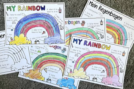 Bild in der Beschreibung des Unterrichtsmaterials Rainbow - Back to School - Poster für den Schulstart von Doodleteacher #1