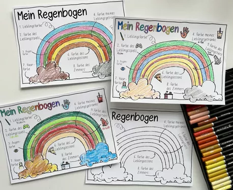 Bild in der Beschreibung des Unterrichtsmaterials Regenbogen - Schulstart / Anfang Schuljahr - Paket (D/E) von Doodleteacher #1