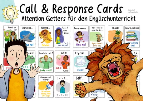 Bild in der Beschreibung des Unterrichtsmaterials Call & Response / Attention Getters - 24 Cards & Poster / Englischunterricht von Doodleteacher #2