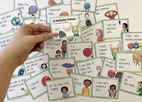 Bild in der Beschreibung des Unterrichtsmaterials Learning and Lessons - 30 Reflection Prompts (neues Layout) von Doodleteacher #1