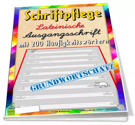 Bild in der Beschreibung des Unterrichtsmaterials Schriftpflege: Lateinische Ausgangsschrift mit den Häufigkeitswörtern zum Abschreiben von Stolpersteine #13
