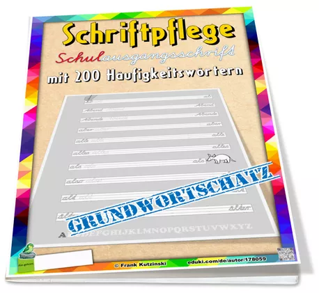 Bild in der Beschreibung des Unterrichtsmaterials Schriftpflege: Schulausgangsschrift mit den Häufigkeitswörtern in zwei Varianten zum Abschreiben von Stolpersteine #15