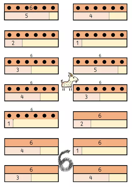 Bild in der Beschreibung des Unterrichtsmaterials De la décomposition des nombres à l’addition et à la soustraction jusqu’à 6 von Obstacles #1
