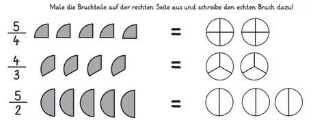 Bild in der Beschreibung des Unterrichtsmaterials Unechte Brüche in echte Brüche umwandeln (Bruchrechnung) von abc shop #2