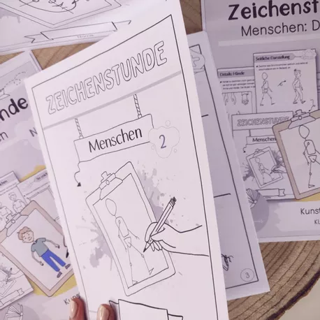 Bild in der Beschreibung des Unterrichtsmaterials Zeichenstunde: Menschen Nr. 2 | Selbstlernheft (zeichnen lernen) von papillionis #1