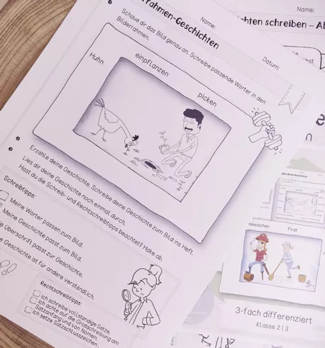 Bild in der Beschreibung des Unterrichtsmaterials Bilderrahmen-Geschichten schreiben | 3-fach differenziert von papillionis #2