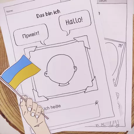 Bild in der Beschreibung des Unterrichtsmaterials Willkommensheftchen für ukrainische Kinder von Papillionis #1