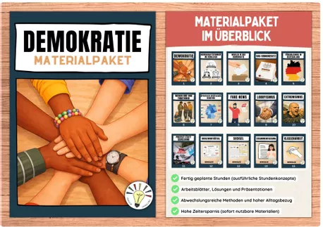 Bild in der Beschreibung des Unterrichtsmaterials Demokratie (Stationenlernen) von Colored Lines #1
