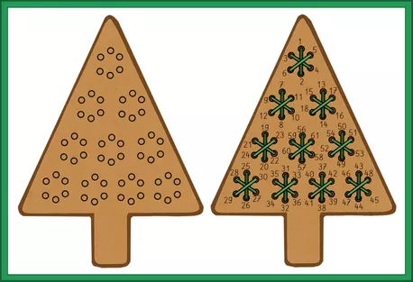 Bild in der Beschreibung des Unterrichtsmaterials Weihnachten - Tannenbaum fädeln - Kunstprojekt - Feinmotorik und visuelle Wahrnehmung von Odd Bird & Company #2